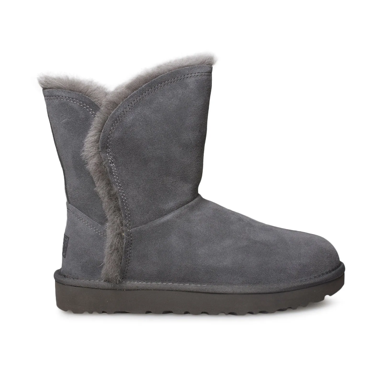 UGG Classic Short Fluff High Low Charcoal Boots - Women's