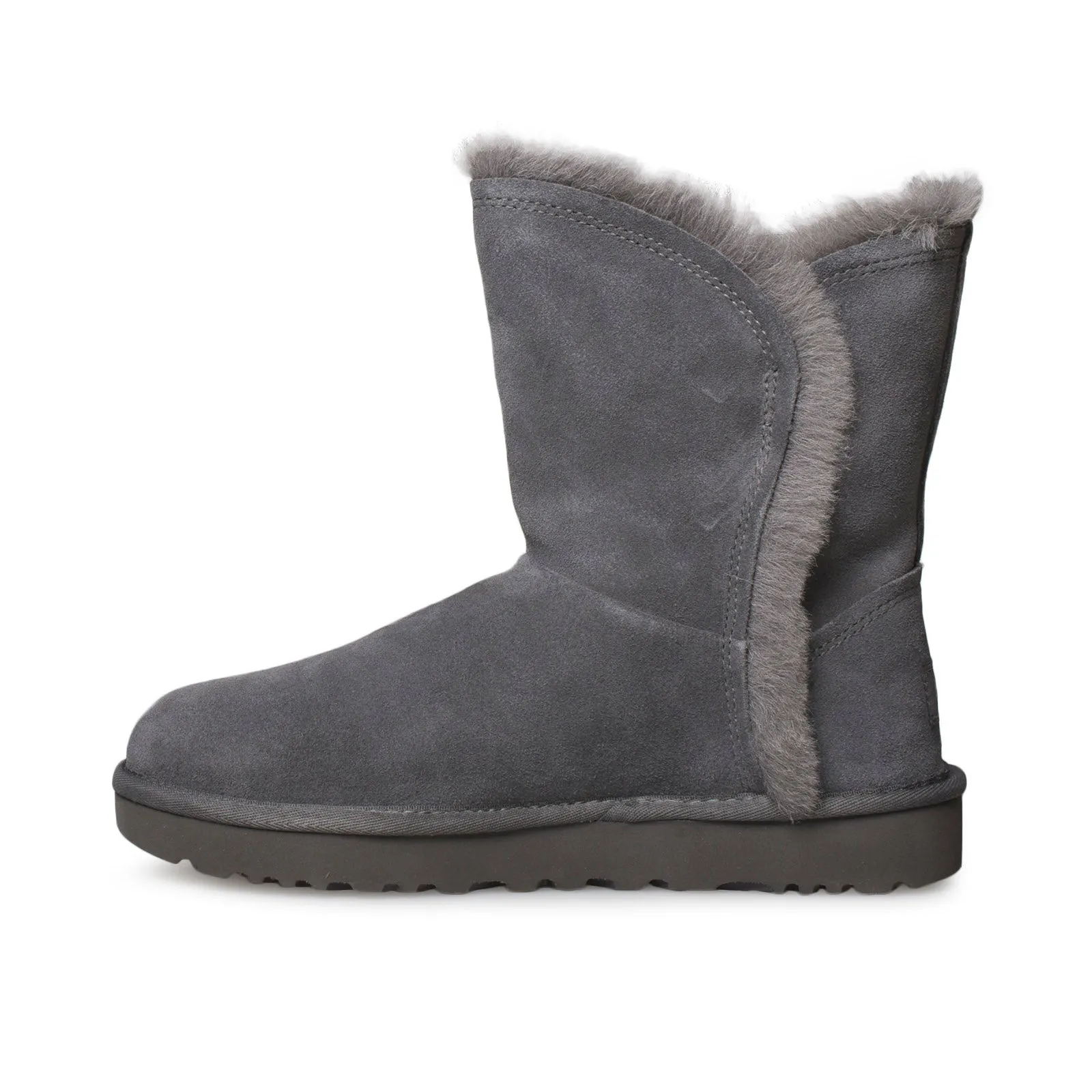 UGG Classic Short Fluff High Low Charcoal Boots - Women's