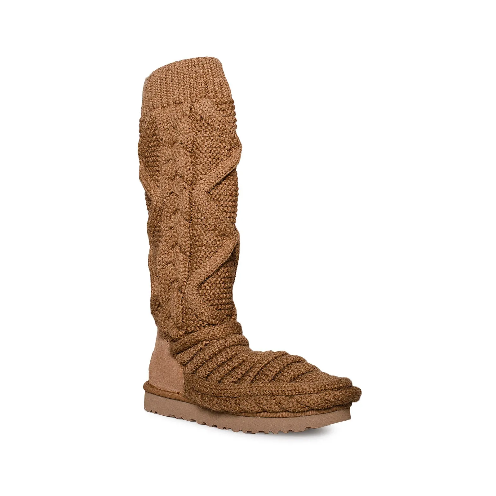 UGG Classic Tall Chunky Knit Chestnut Boots - Women's