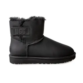 UGG Mini Bailey Logo Strap Ultra Matte Black Boots - Women's