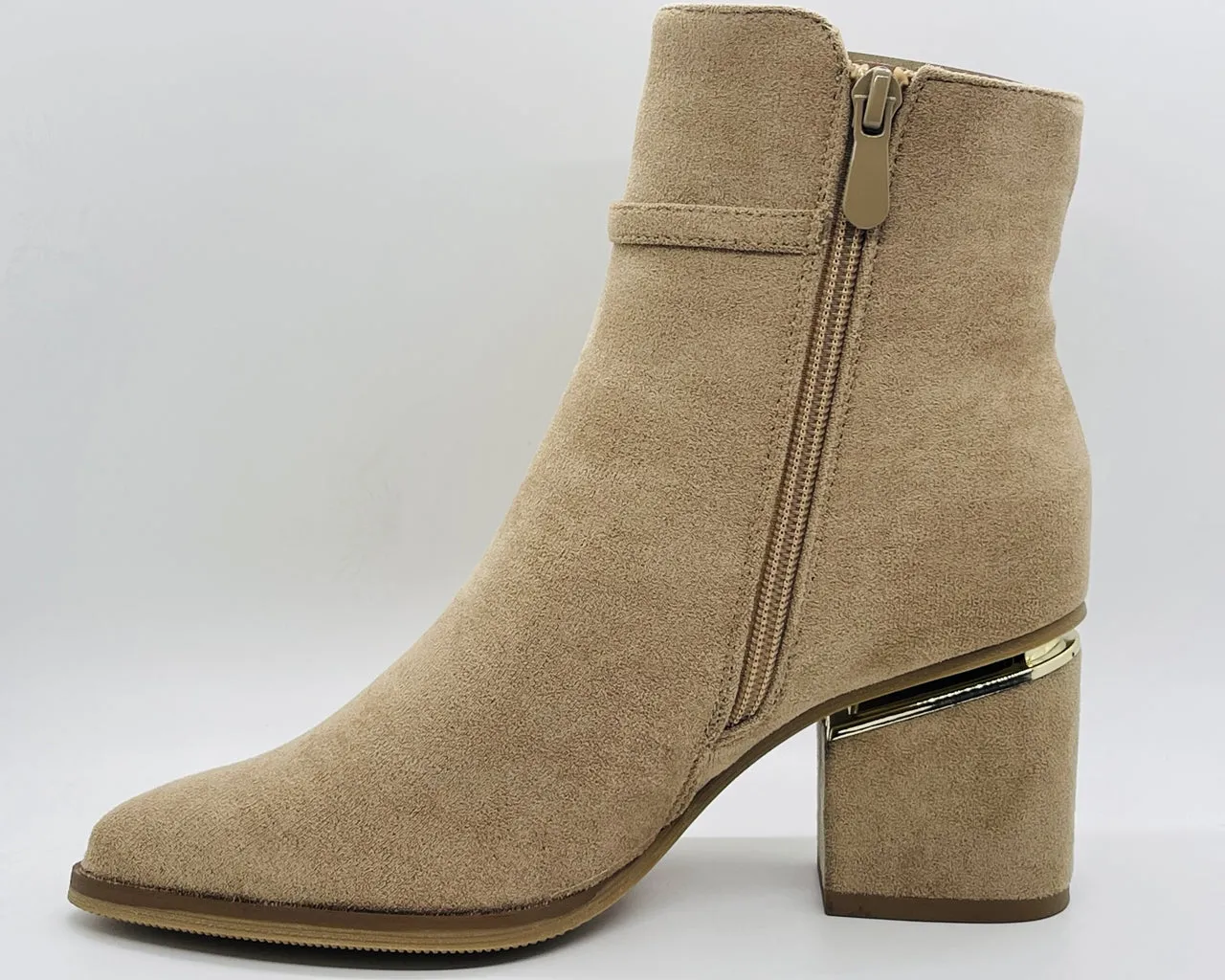 Women's Faux Suede Block Heel Ankle Boots