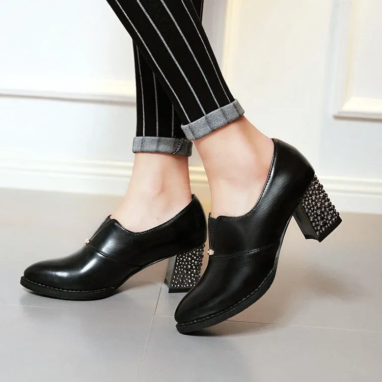 Women's High Heeled Chunky Heels Shoes